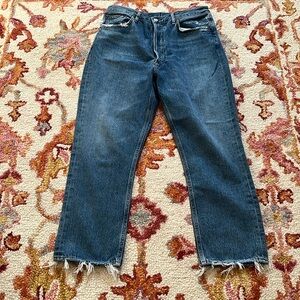 Agolde RILEY HIGH RISE STRAIGHT CROP Medium Wash 100% Cotton The Riley